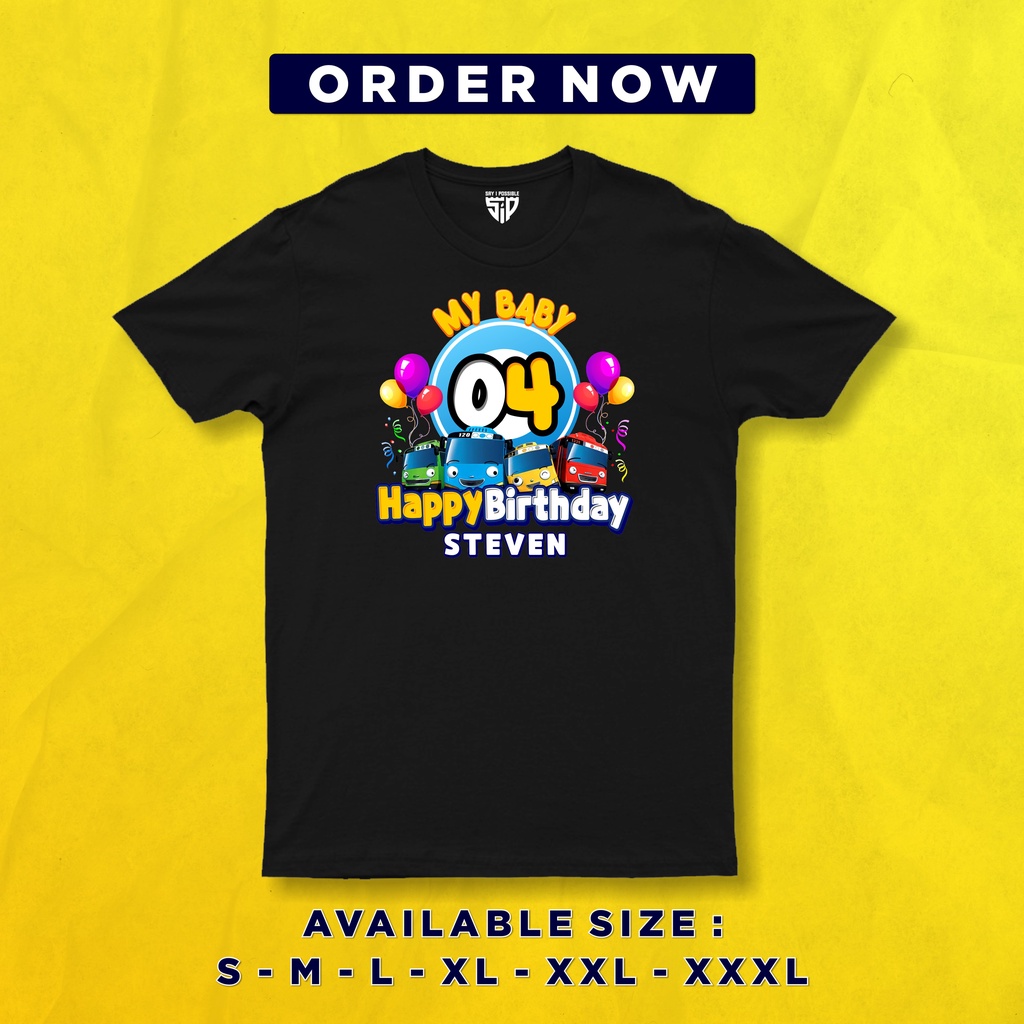AN005 Baju Kaos Ulang Tahun Anak / Ultah Keluarga CUSTOM NAMA COUPLE (FREE NAMA + ANGKA)