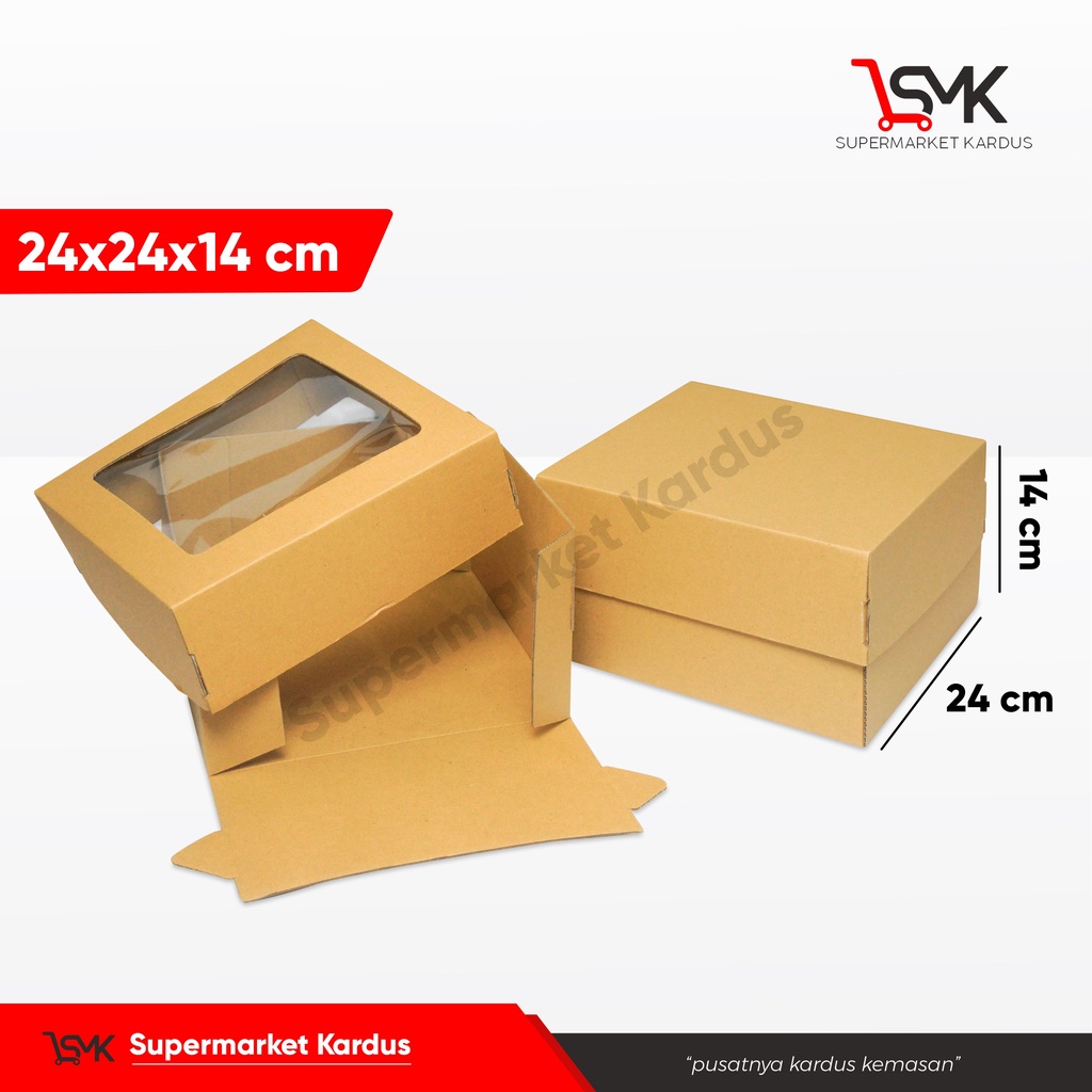 

Box 24x24x14 cm (Cinnamon 3 Top/Bot) Tart/Puding/Kardus/Karton/Paking/kardusbox/Hampers