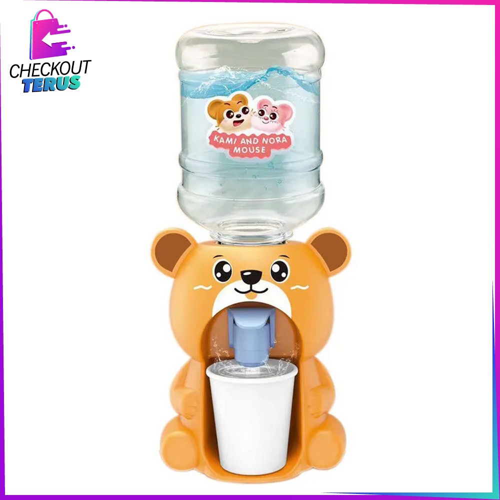 CT M295 Dispenser Mini Air Minum Anak Karakter Bebek Kartun Mainan Tempat Air Minum Dispenser Air Galon Portable