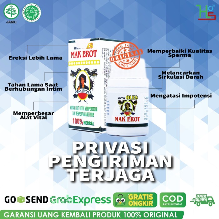 Minyak urut Terapi Mak Erot Memperbesar Alat - Vital Pria Permanen Ori