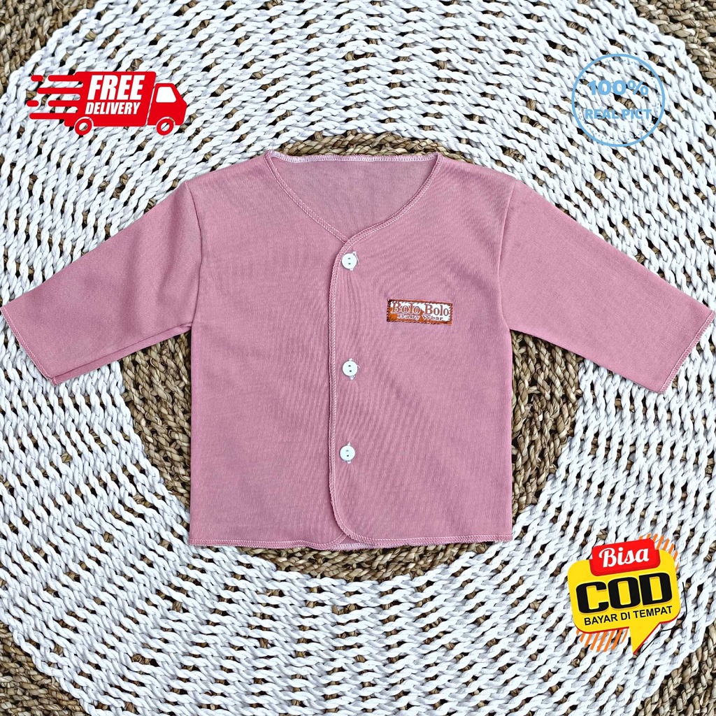 SALE 7.7 Serian Dusty - 3 pcs Baju Bayi Tangan Panjang Bayi Baru Lahir 0 sd 3 Bulan Pink Dusty Series merk SNI Bolo - Bolo