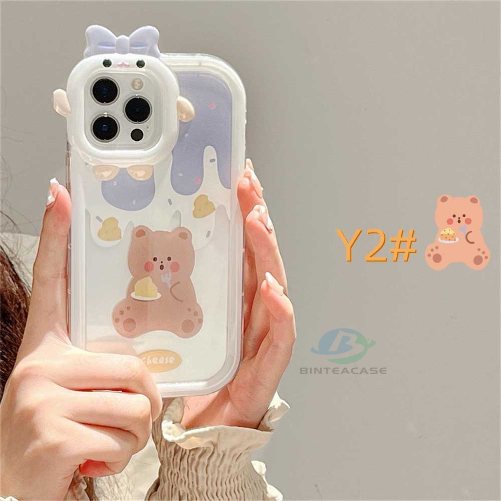 Case Motif Keju Beruang Strawberry Untuk Redmi Note 11 Pro Note 11S 10C 10A 9C 9A 10 9T 9 Note 10 5G 10s Note9 Note8 Poco X3 NFC M3