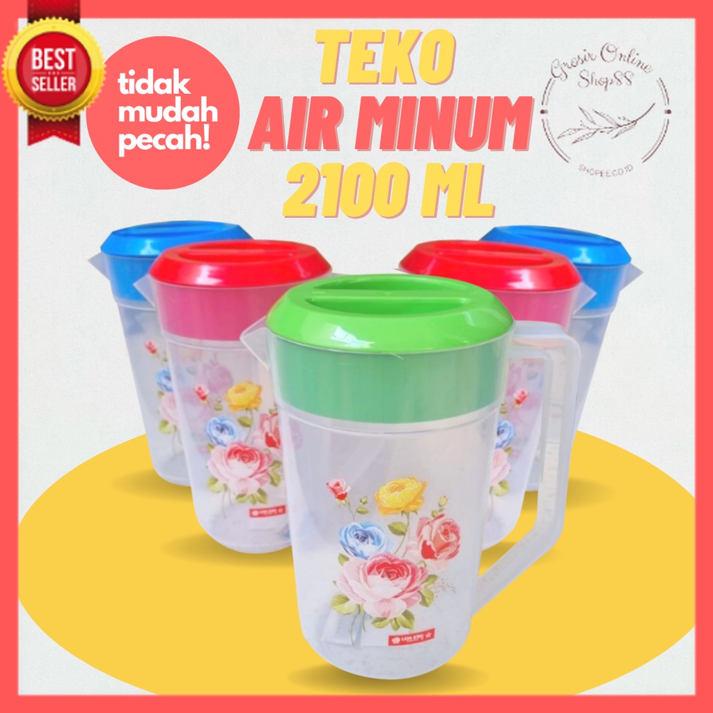 GOS - B212 - Teko Air Minum 2100ml - Teko Eskan 2,1L - Tempat Air Isi Ulang - Wadah Air Jus