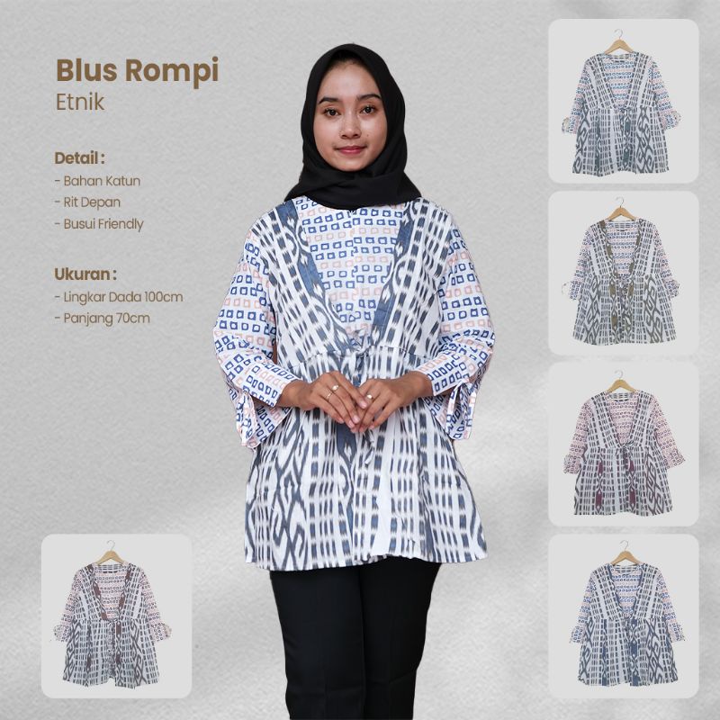 Blus Batik Rompi Etnik - Wahyu Kembar