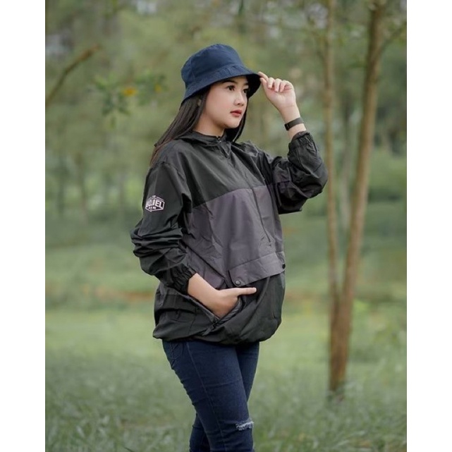 The Bojiel Daily - Hitam Abu Jaket Cougle Jaket Parasut Jaket Pria Jaket Outdoor