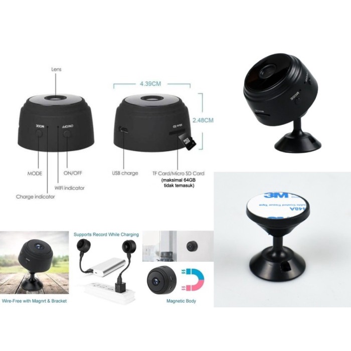 barokah gamis Mini Spy Wifi Kamera Wireless CCTV Camera Nirkabel HD Tersembunyi