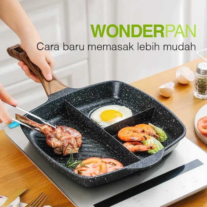 Wonder Pan 3in1 Wajan telfon Korea Keramik Anti Lengket 3 frying pan