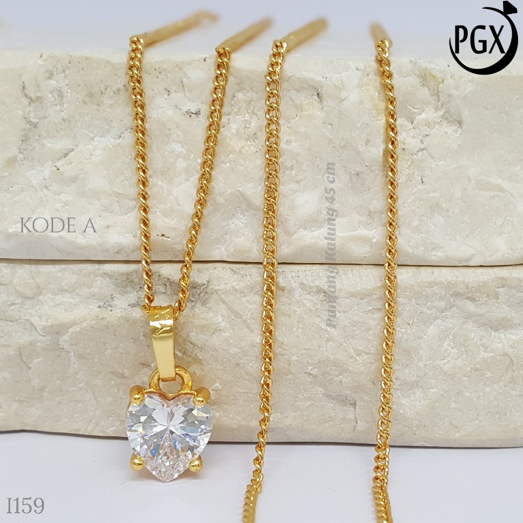 PGX Liontin Kalung Xuping Wanita Perhiasan Lapis Emas Aksesoris Fashion - I159