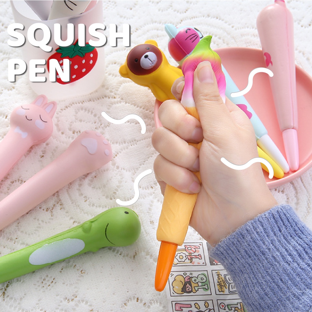 Pretty Pulpen MARSMELLOW Gel Desain Kartun Lucu Lembut Slow Rebound Untuk Pelajar/pen lucu