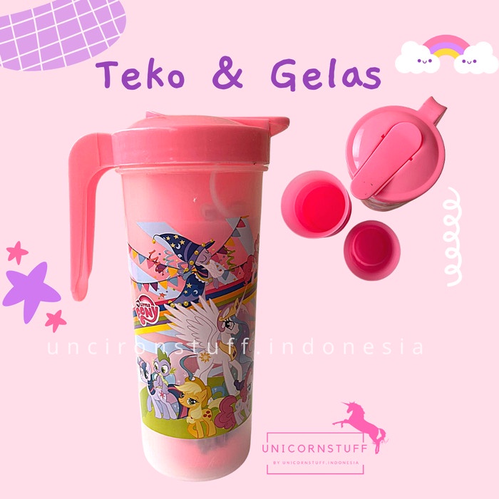 Botol Teko Gelas Air Minum Unicorn Anak Set