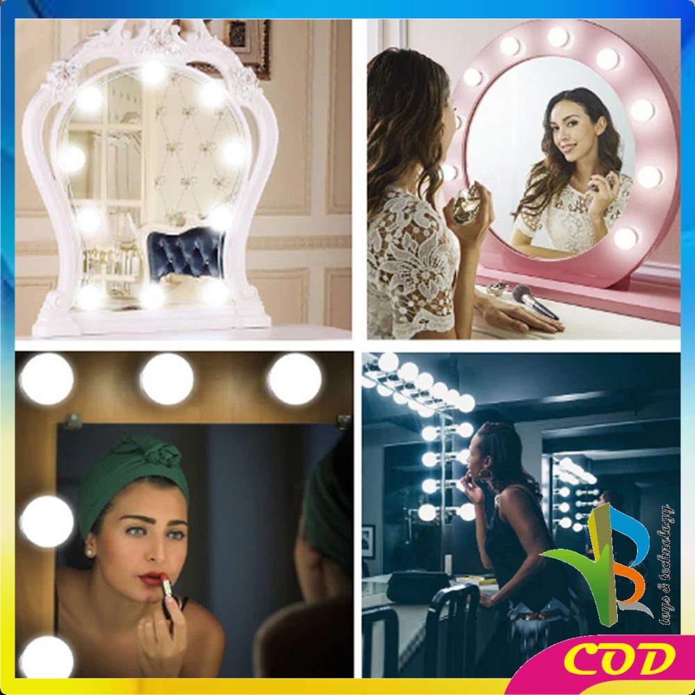 RB-K2 Lampu Led Meja Rias Make Up | Lampu Kaca Rias Vanity Mirror Light ( 10 Bohlam )