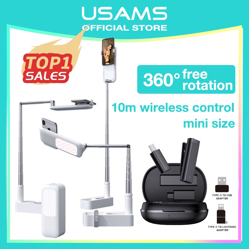 New USAMS Official Original Phone Stand ZB209 Multifunctional Live Show Foldable Phone Stand Hp