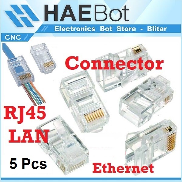 [HAEBOT] RJ45 RJ-45 Jack Lan Konektor Penghubung Ethernet Kabel UTP Jaringan Network Crimping Komputer