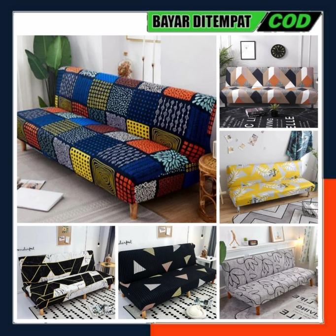 SARUNG SOFA BED COVER SOFA BED MOTIF MEDIUM KURSI INFORMA INOAC