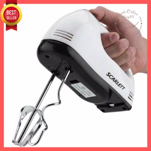 GOS B303 - Besar Hand Mixer, Pengaduk 7 Kecepatan Otomatis - Free 4 Buah Alat Pengocok / Mixer