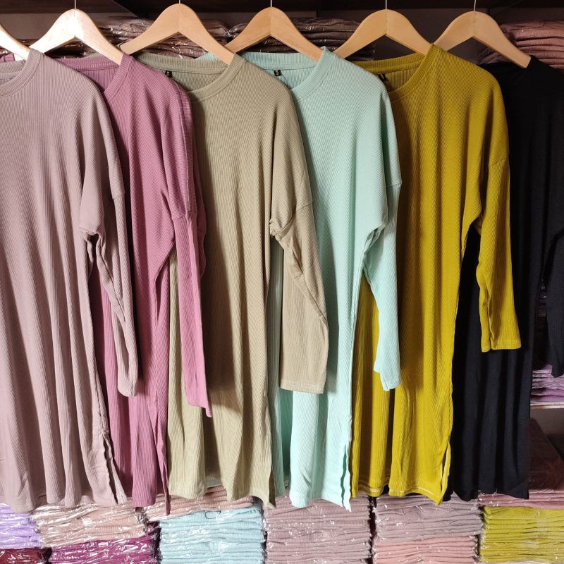 TUNIK RIP PREMIUM / LONG TUNIK TEBAL &amp; LEMBUT / DRESS WANITA