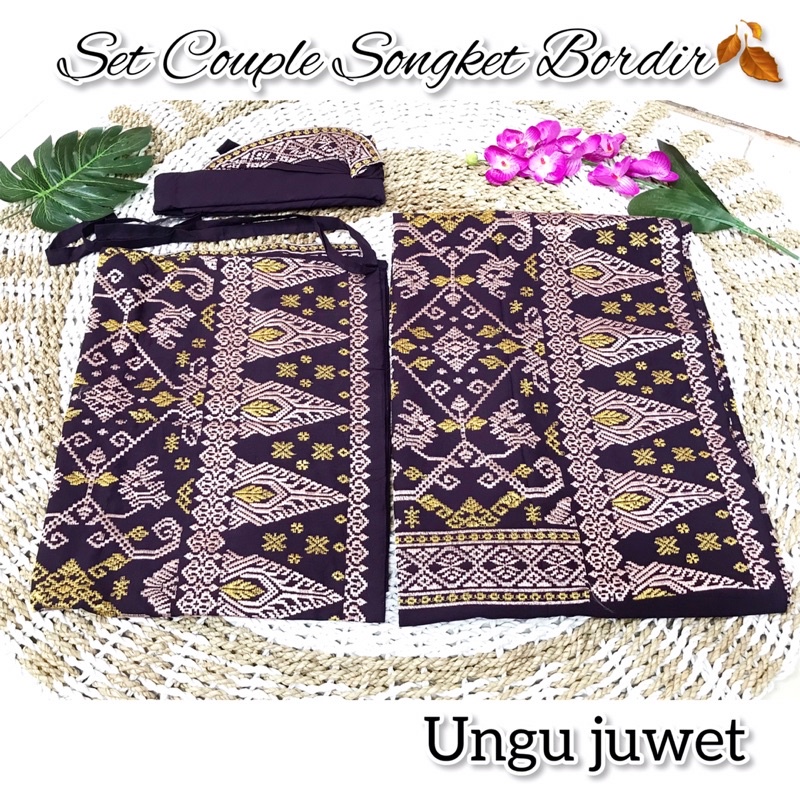 Songket bordir bali cewek dan cowok set couple