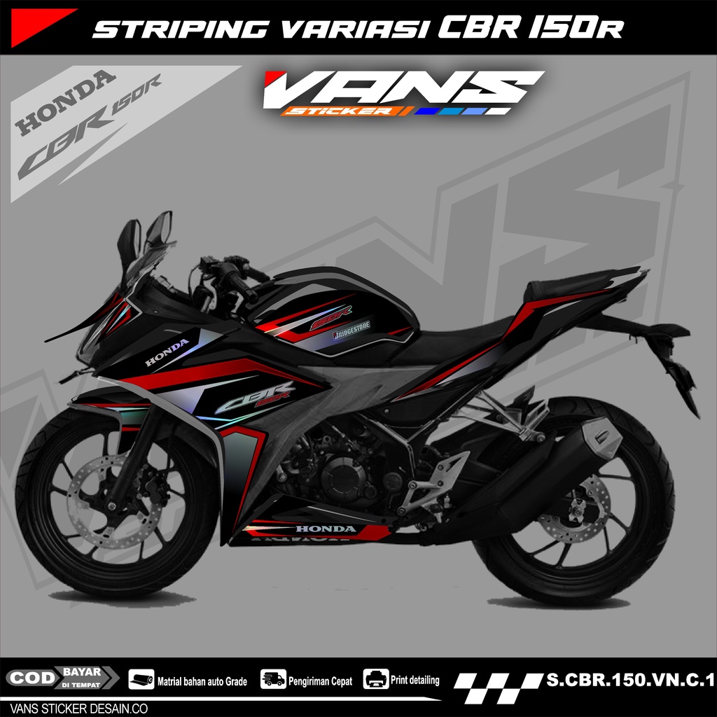 striping motor cbr 150 r facelift,lis stiker variasi motor cbr r facelift