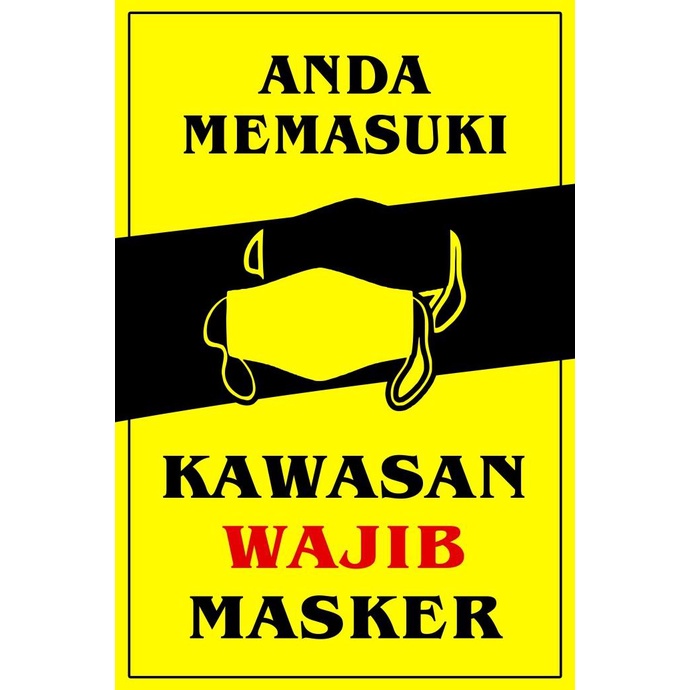 

Sticker Safety Sign / Sticker Kawasan Wajib Pakai Masker Safety Print t-pancawarnaprint dijamin