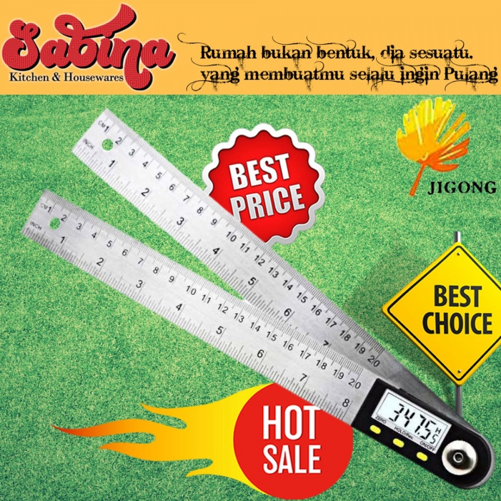 Penggaris Digital Inclinometer Goniometer Angle Silver Jigong