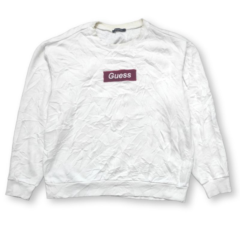 Crewneck Guess Box Logo putih Second