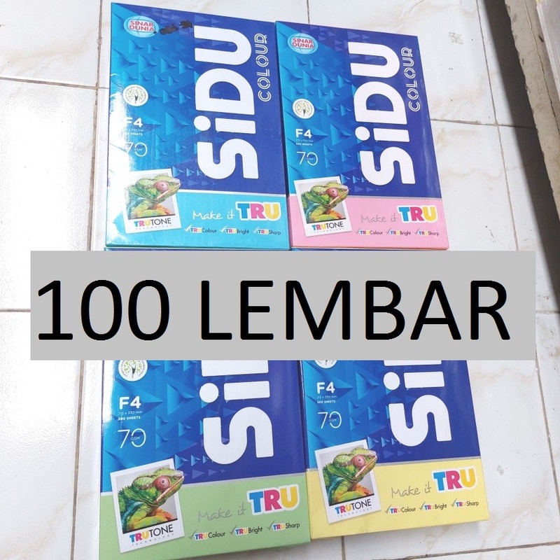 

HVS Warna Sinar Dunia F4 70 Gram 100 Lbr Harga Rim Merah Biru Hijau Kuning - Biru Muda