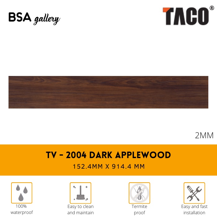 TACO VINYL 2MM TV 2004 DARK APPLEWOOD / LANTAI KAYU VINYL / WOOD FLOOR