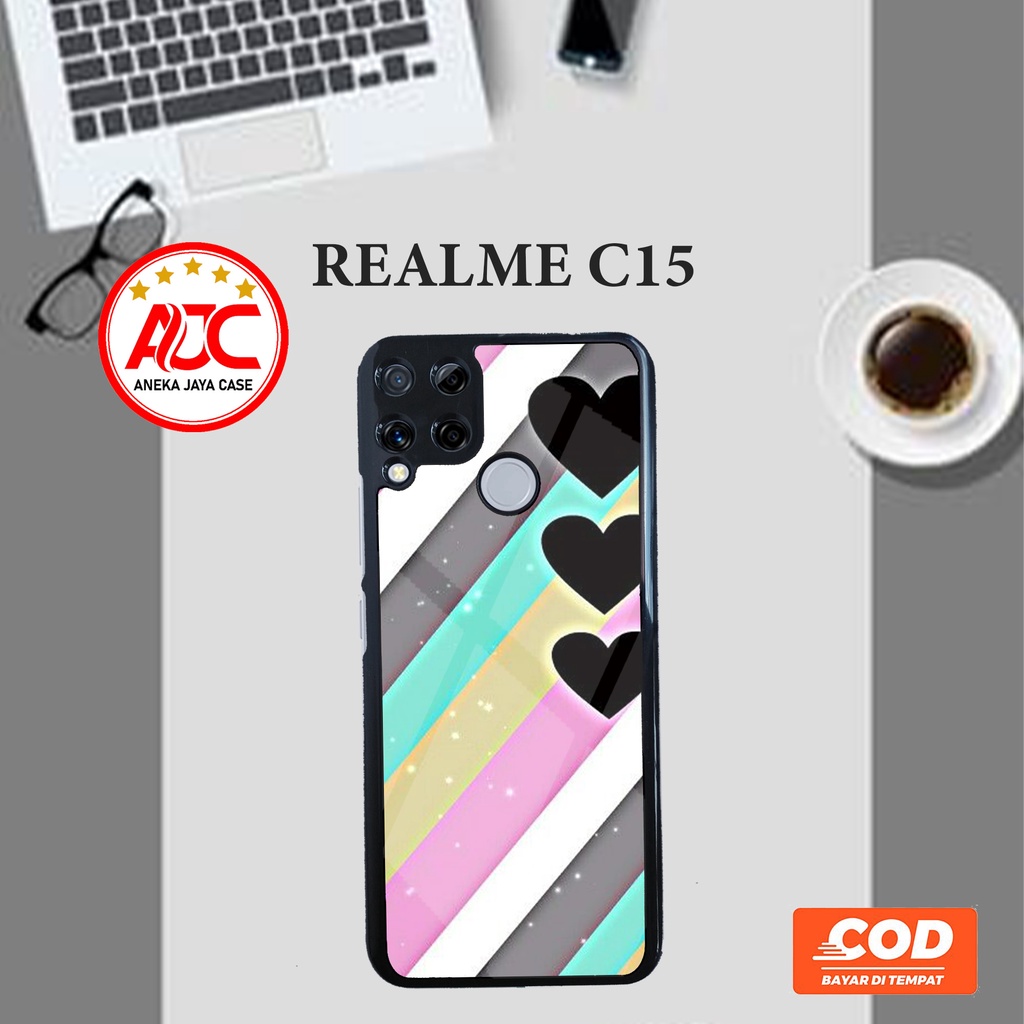 Case REALME C15 - Casing REALME C15 - Motif LOVE Aneka case - Casing aero Sofcase - Case hp - Casing