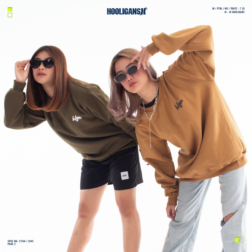 HOOLIGANS Sweater Crewneck Bold Signature - Black Sweatshirt - Sweater Hooligans Original - Best sel