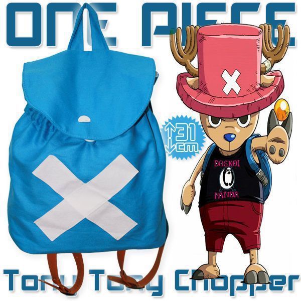 Sera Anime Ransel Cosplay One Piece Chopper Ransel Biru Tas Sekolah Kepribadian Ransel Kecil