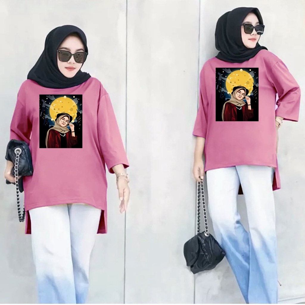 GSC - Long Tunik Anime 023 / Tunik wanita dewasa / Tunik kaos jumbo / Tunik panjang moscrepe