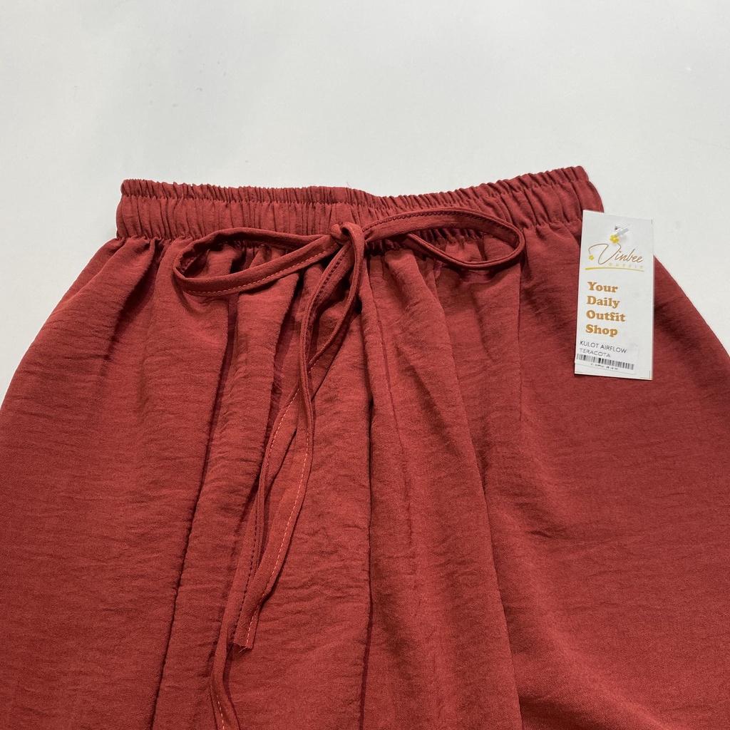 VIOLET HIGHWAIST LOOSE PANTS KULOT CRINCLE AIRFLOW-Terracota