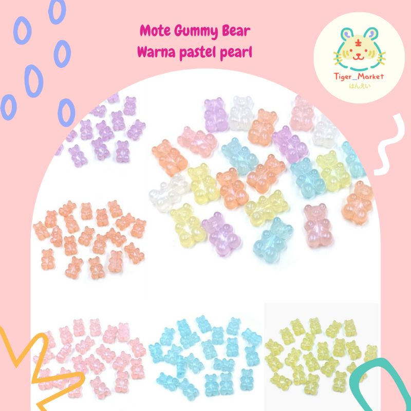 mote Gummy Bear beads pastel pearl