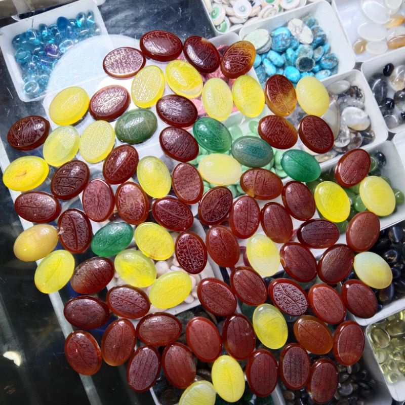 Batu akik yaman ukir kaligrafi murah