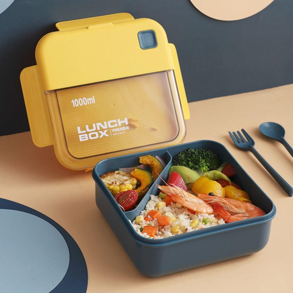 Solighter Lunch Box Portable Untuk Pelajar Pekerja Kantor Dengan Sendok Wadah Makanan