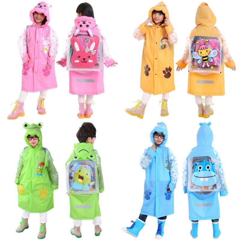 Jas Hujan Raincoat (Tanpa Celana) Anak Karakter Tas Ransel Backpack