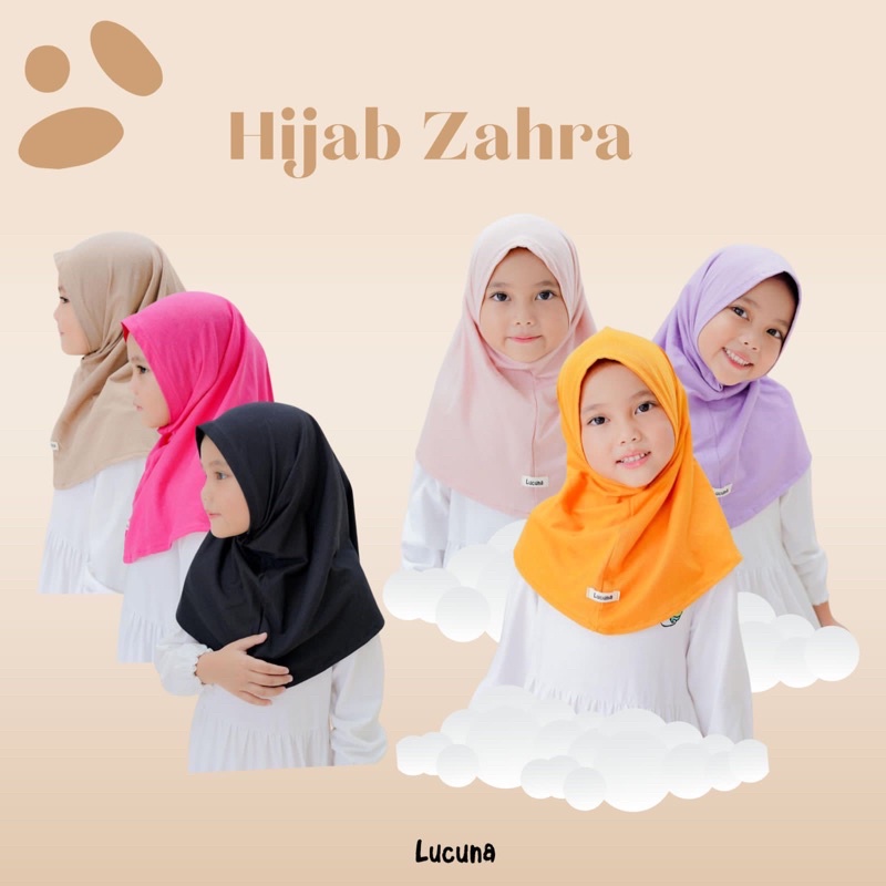 Jilbab anak Zahra jilbab instan anak perempuan bahan kaos combed 30s usia 2-10tahun