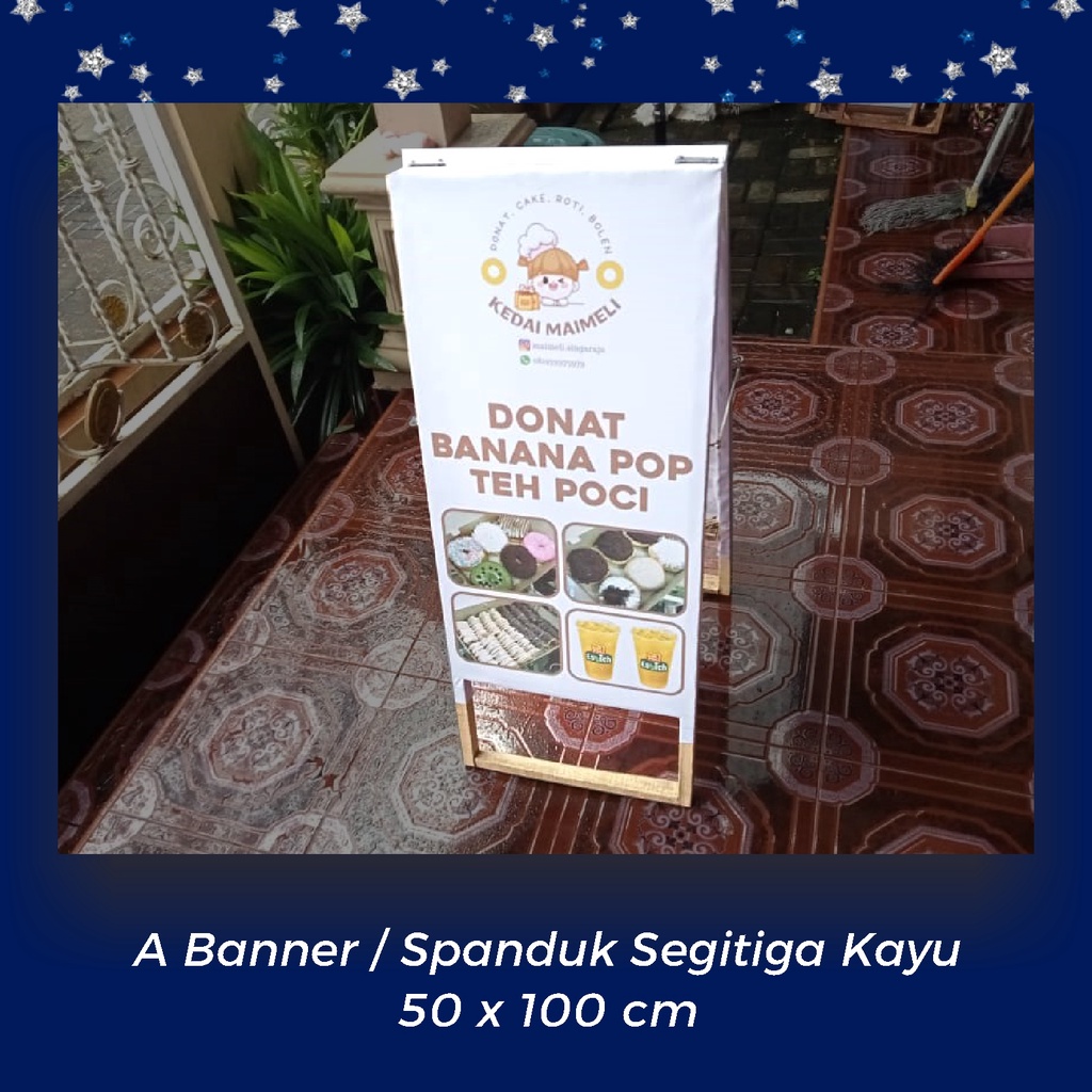 

A Spanduk / Banner Segitiga Kayu 50 x 100 cm