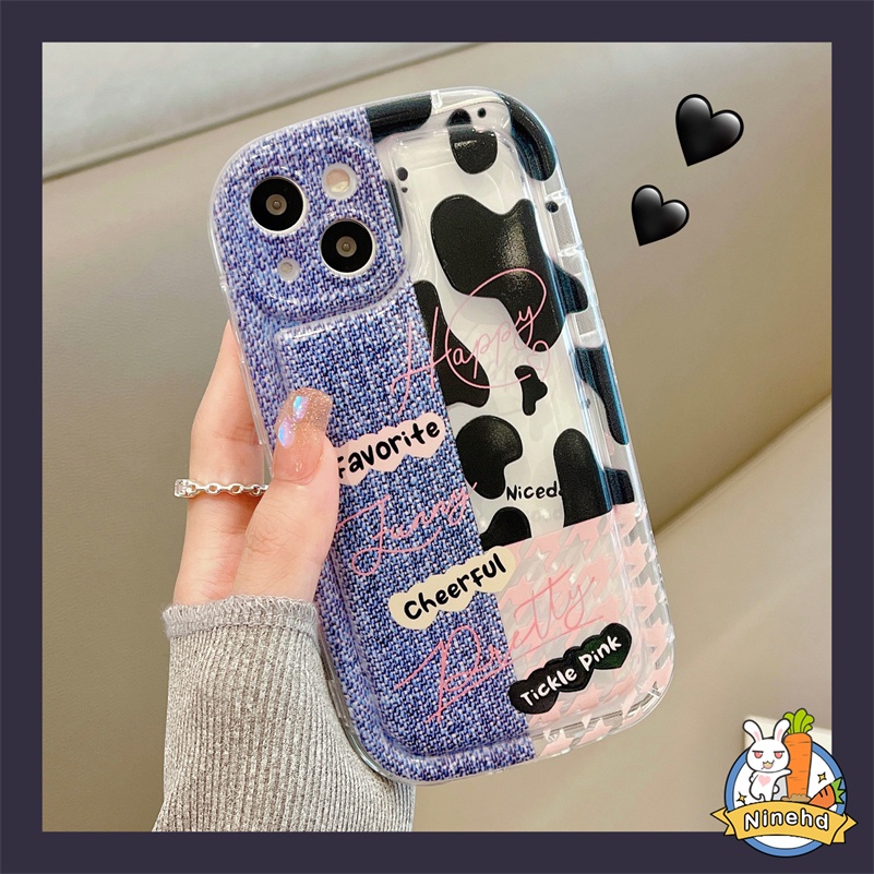 Redmi 12C A1 A1+ 10C 10A 10 9A 9C 9T Redmi Note 11 11s 10 10s 9 9s Pro Xiaomi 11 Lite Poco X3 Pro NFC Puzzle Denim Berkualitas Tinggi Motif Susu Casing Ponsel Airbag Shockproof Soft Case Cover Pelindung