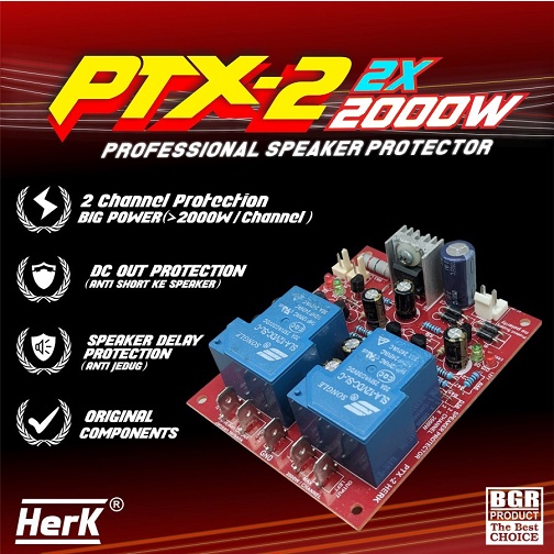 Kit Protektor Speaker PTX-2 2X 2000W Speaker Protector Stereo 2-Channel PTX 2 2000 Watt Penghilang S