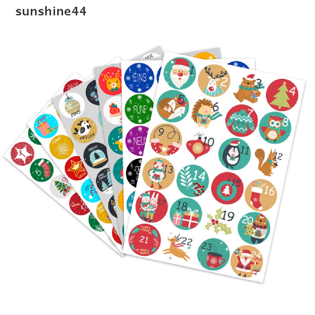 Sunshine Stiker Kalender Advent Motif Natal Untuk Dekorasi