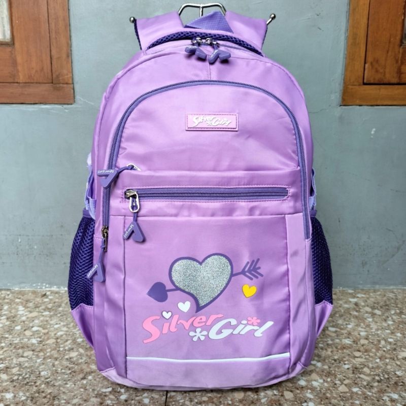 Tas  Ransel silver girl Original| Tas sekolah anak Perempuan Terbaru