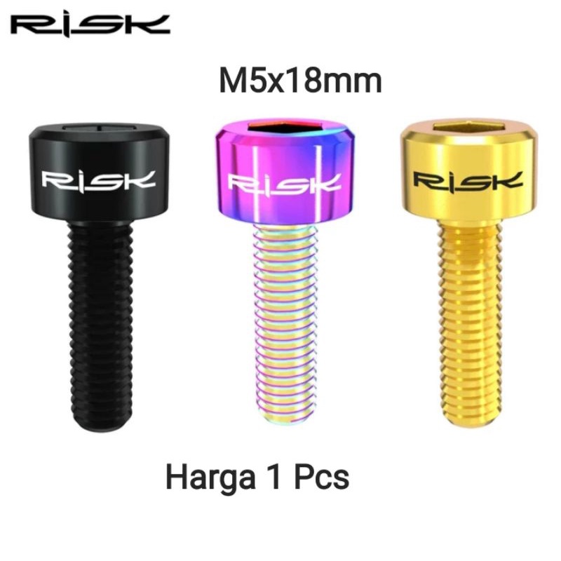 Risk Baut Titanium M5x18mm Baut Stem Sepeda Baut Bottle cage Baut Seatclamp