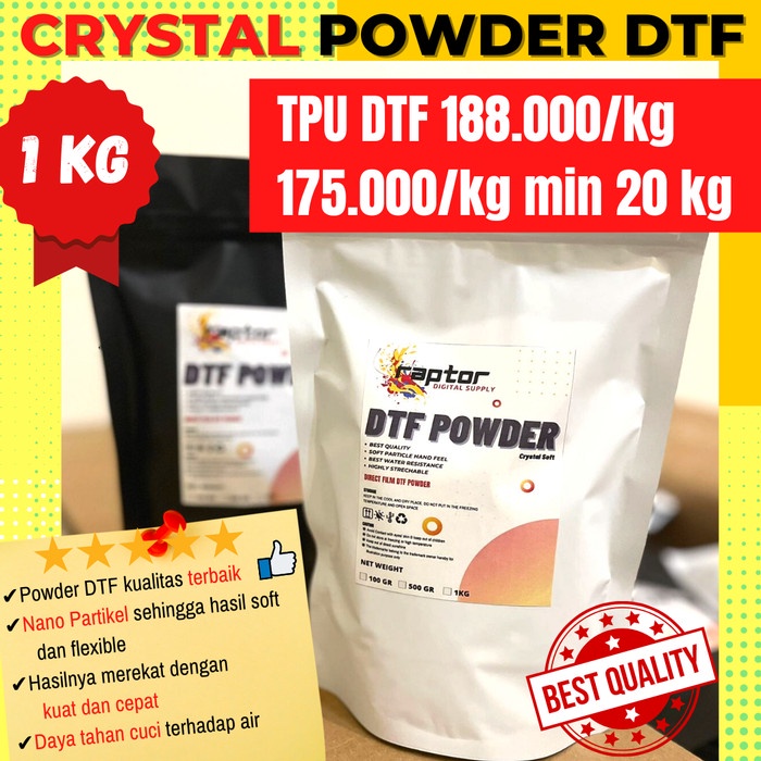 

Perekat Powder Dtf Lem Bubuk Powder Dtf Crystal 1Kg Best Quality