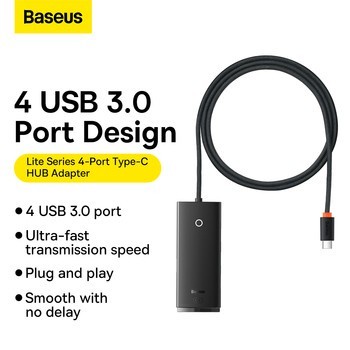 BASEUS Hub Adapter lite series 1m 4-port Type-C to USB 3.0*4 WKQX03