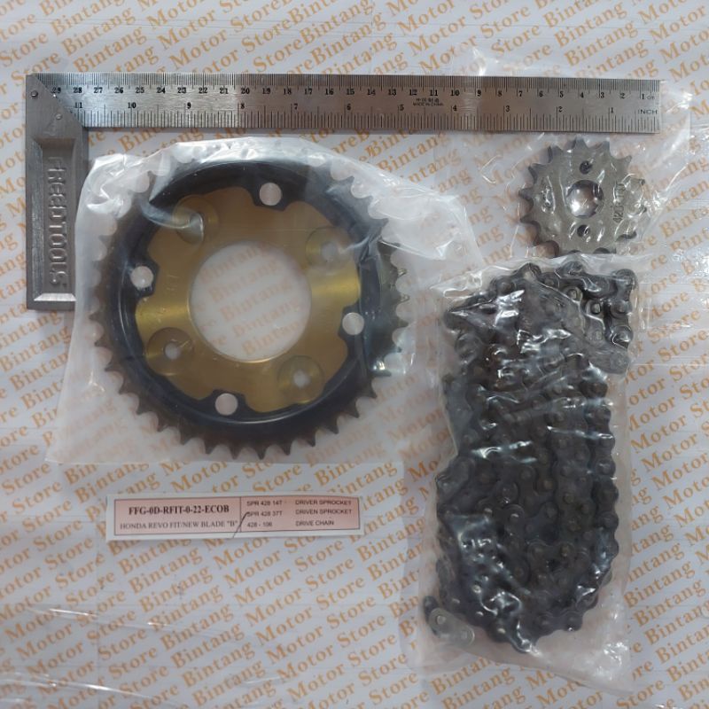 Gear Set Motor Honda REVO FIT/ NEW BLADE Rantai Motor Set Eco Rantai Motor Lengkap