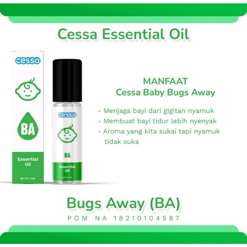 Cessa Baby Essential Oil 8 ml Cough &amp; Flu, FeverDrop, Bugs Away,Bofit,Lenire