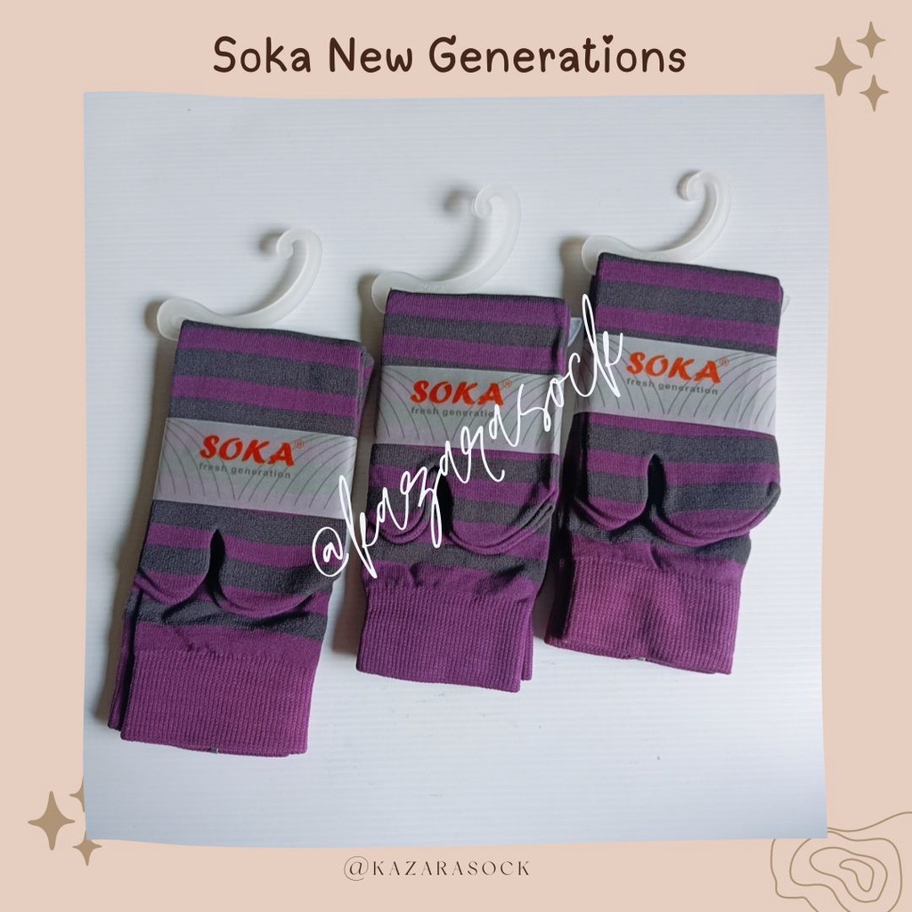 Kazarasock - Kaos Kaki Belang-Soka Stripe Purple