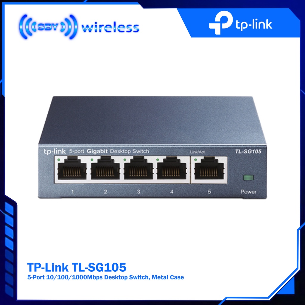 TPLINK TL-SG105 ,5-Port 10/100/1000Mbps Desktop Switch Metal Case TP-Link