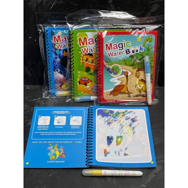 Magic Water Book - Magic Water Pen - Buku gambar air ajaib - Mainan Edukasi Anak